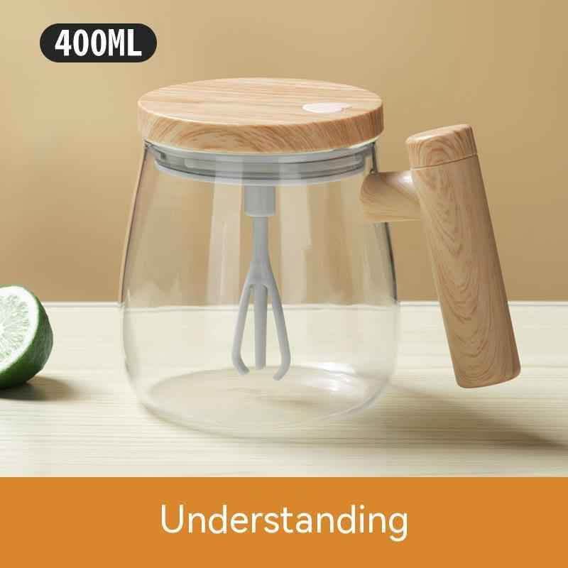 400ML Self-Stirring Coffee Mug - Electric Mixing Glass Cup - Vezir