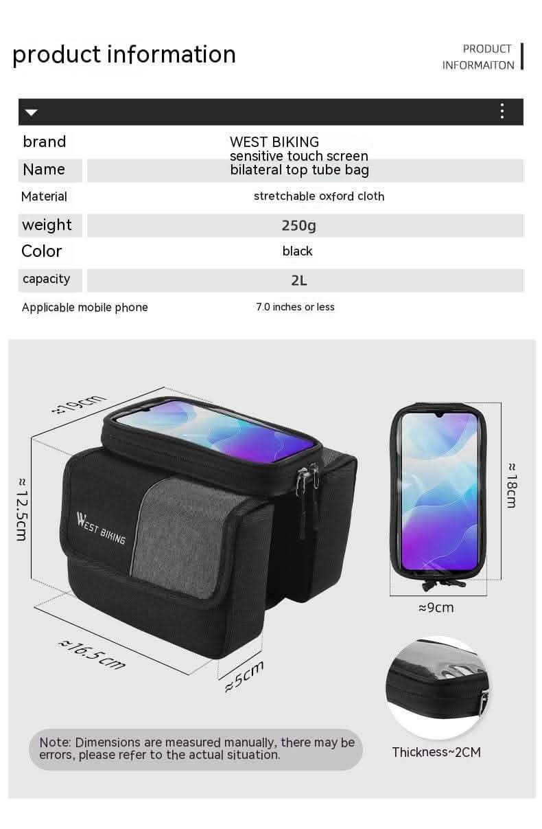 Bilateral Touch Screen Saddle Bag - Cycling Storage Solution - Vezir