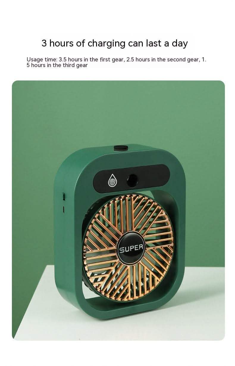 USB Rechargeable Misting Fan - 3-Speed Air Cooler Humidifier - Vezir