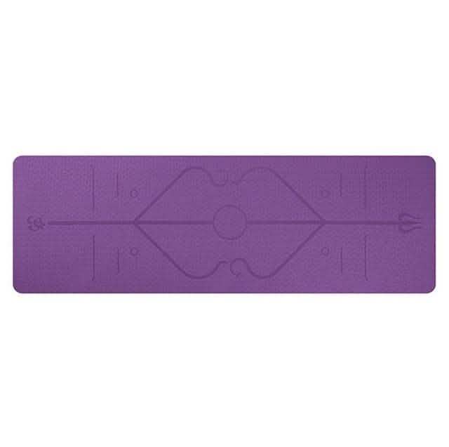 Non-Slip TPE Yoga Mat - Position Line Beginner Guide - Vezir
