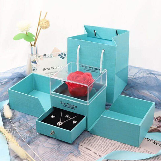 Valentine's Day Eternal Flower - Plastic Rose Gift Set - Vezir