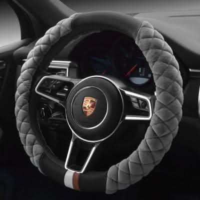 Plush Steering Wheel Cover - 38cm Winter Car Protection - Vezir