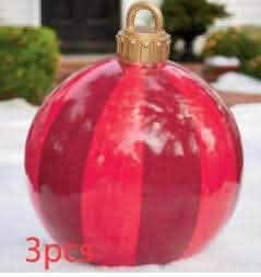 60CM Inflatable Christmas Ornament Ball - Giant PVC Decoration - Vezir
