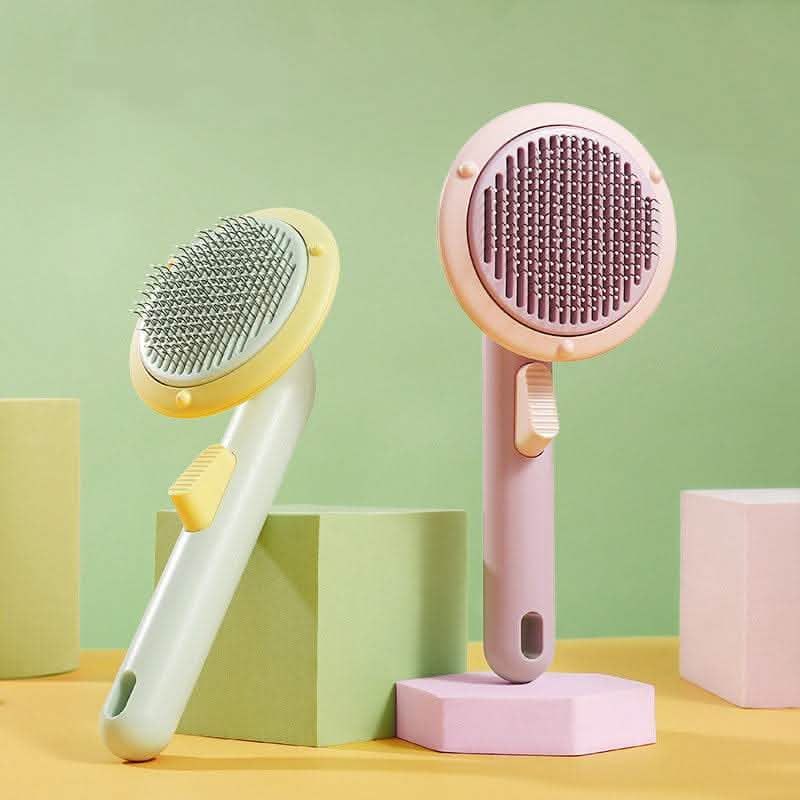 Self-Cleaning Pet Cat Brush - Steel Wire Hair Removal Comb - Vezir