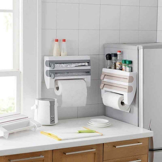 4-in-1 Kitchen Roll Dispenser - Multi-Function Paper Holder - Vezir