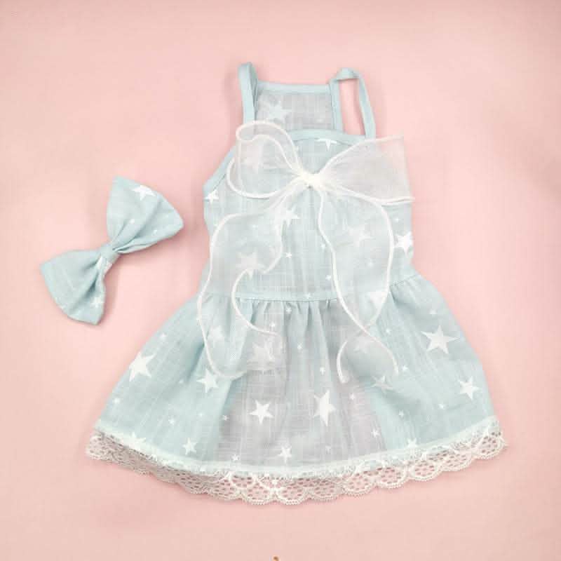 Spring Summer Dog Dress - Cotton Floral Pet Clothing - Vezir
