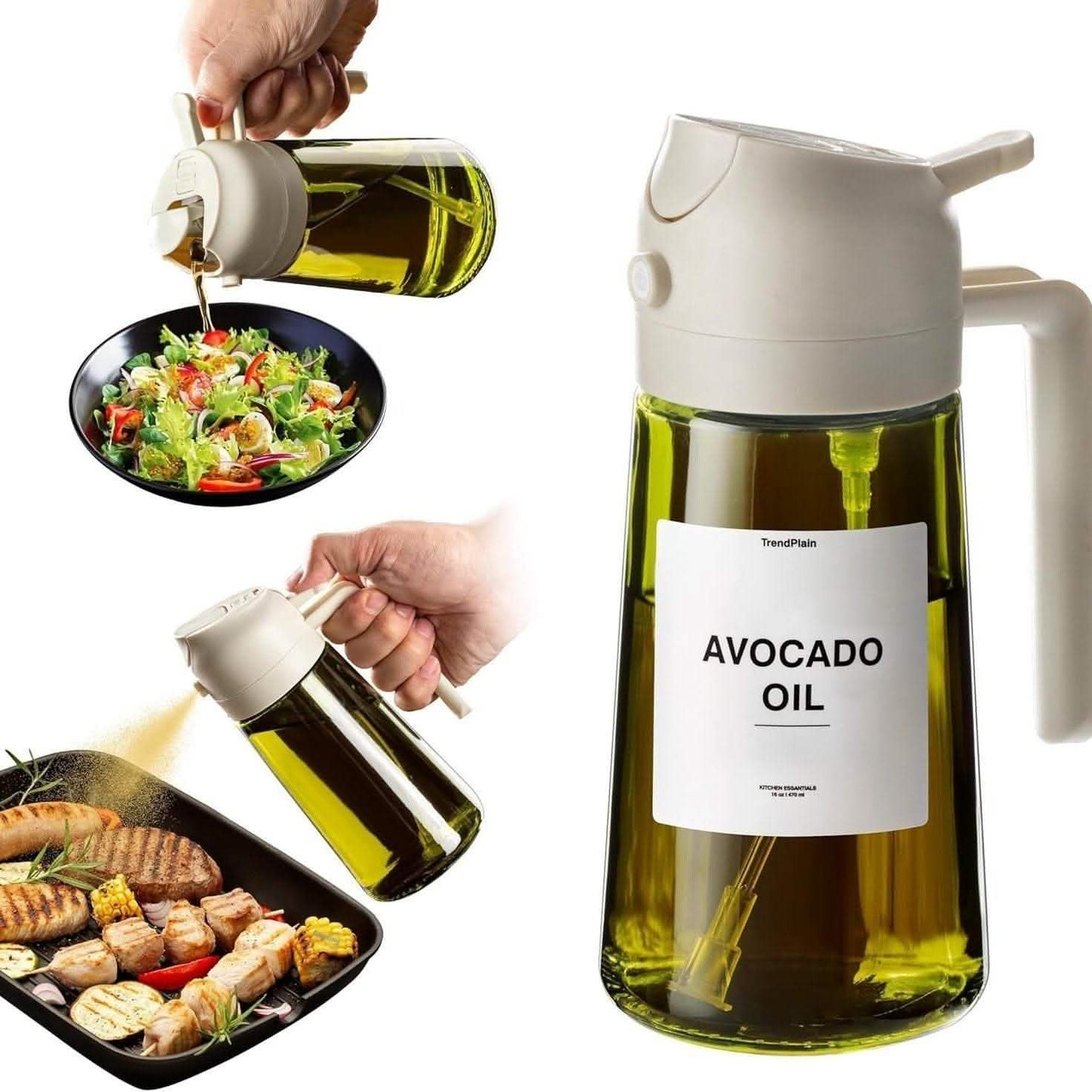 Dual-Purpose Glass Oil Dispenser - Portable Fuel Injector - Vezir