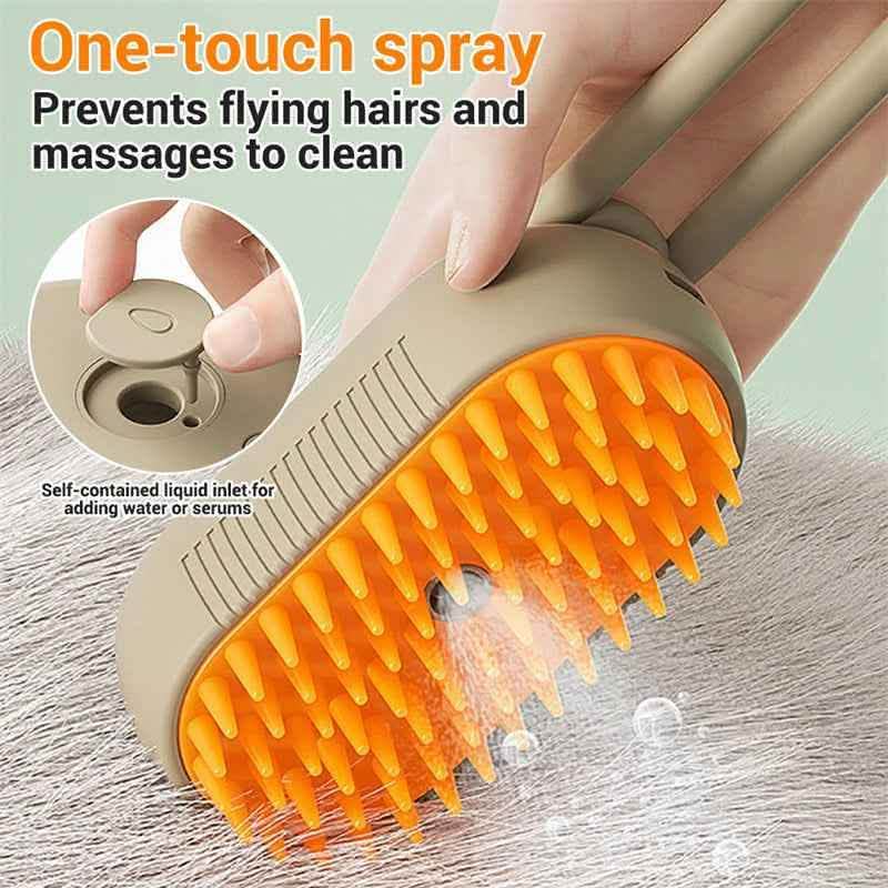 Premium Steam Pet Brush - Electric Grooming Spa System - Vezir