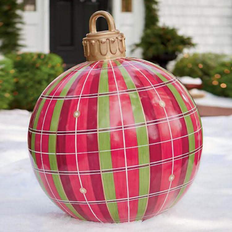 60CM Inflatable Christmas Ornament Ball - Giant PVC Decoration - Vezir