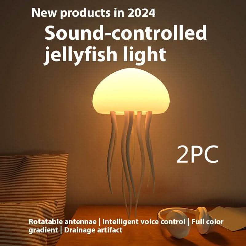 LED Jellyfish Mood Lamp - Portable Night Light Table Decor - Vezir