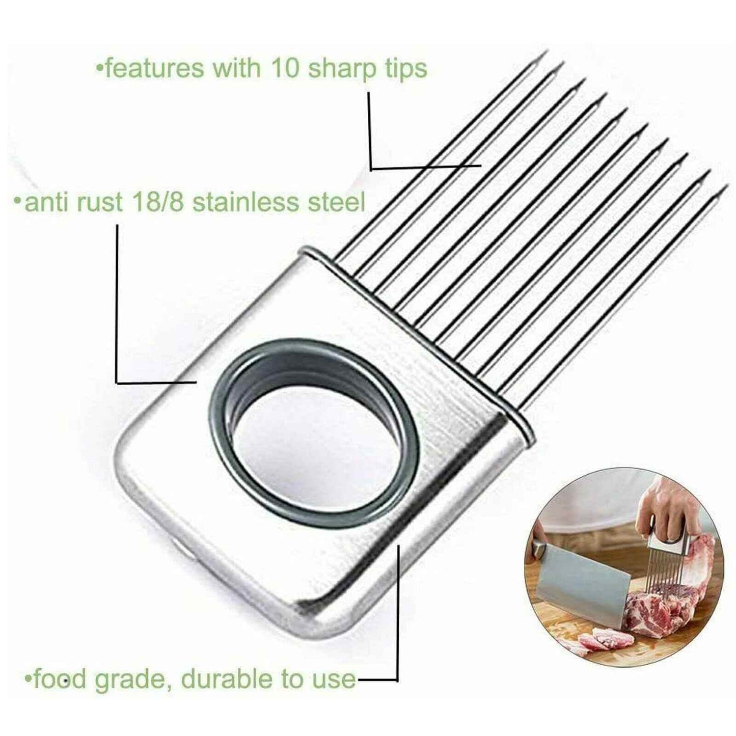 Onion Holder Slicer - Stainless Steel Vegetable Cutter - Vezir