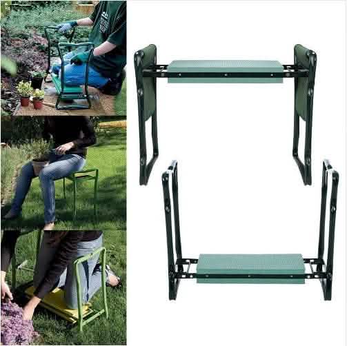 Foldable Garden Bench Chair - Outdoor Tool Pouch Kneeler - Vezir