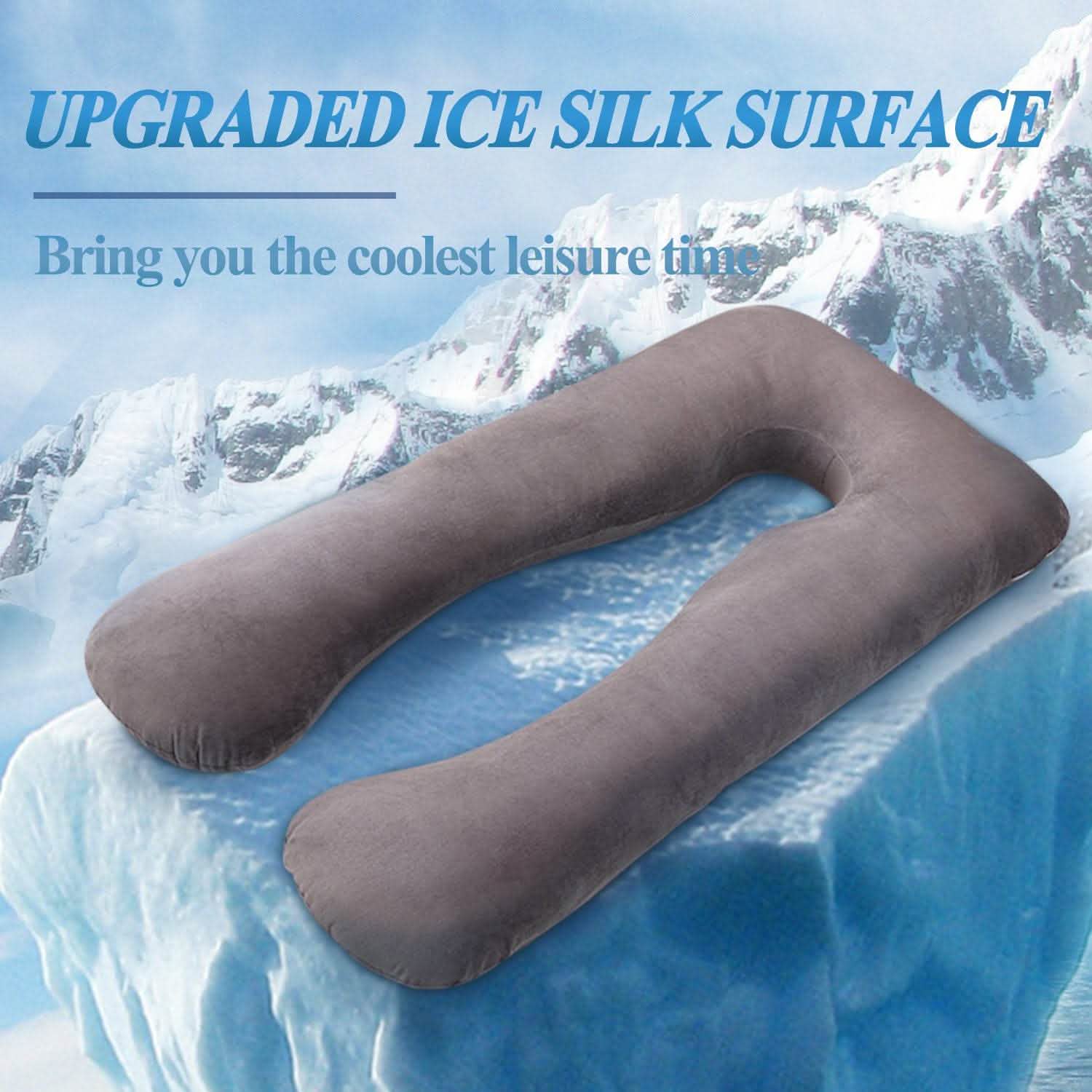 U-Shape Maternity Pillow - Summer Ice Silk Pregnancy Support - Vezir