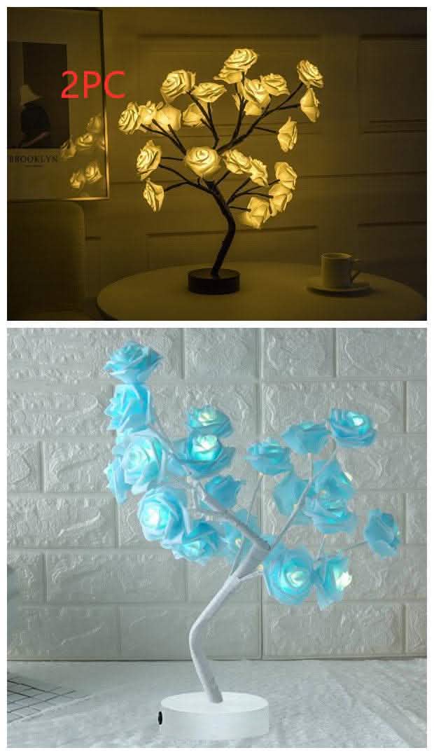 Rose Flower LED Lamp - USB Battery Bonsai Tree Night Light - Vezir