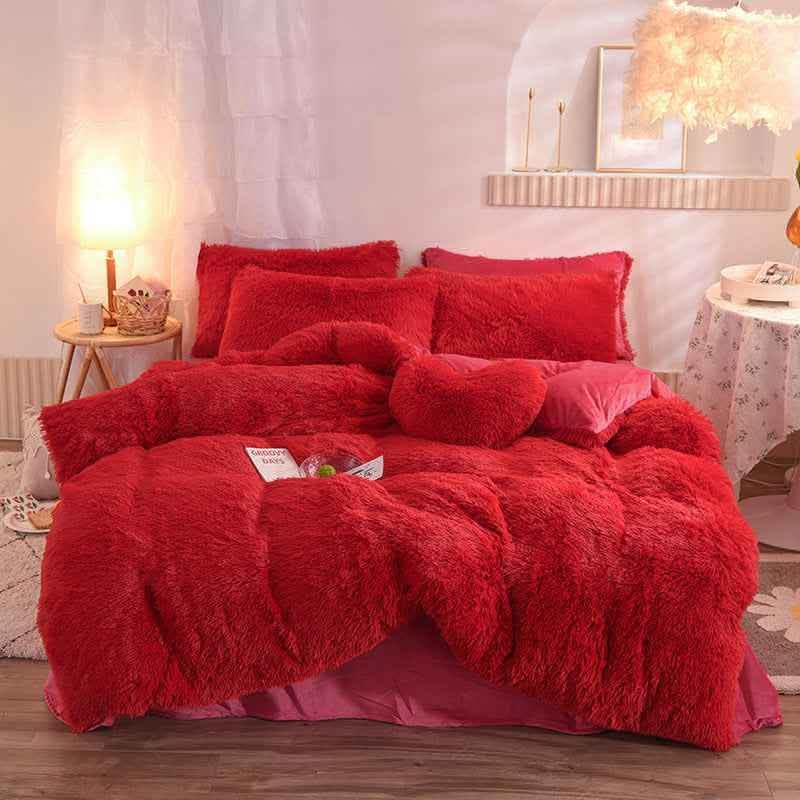 Luxury Fleece Duvet Cover Set - Winter Warm Bedding Queen King - Vezir