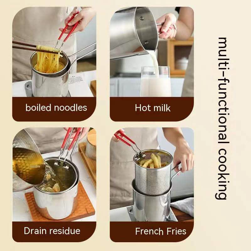 Deep Frying Pan - 304 Stainless Steel Gas Compatible - Vezir