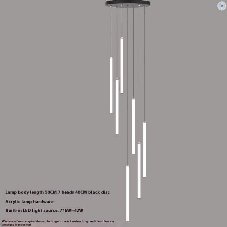 Spiral Staircase Chandelier - Modern Duplex High-Rise Lighting - Vezir