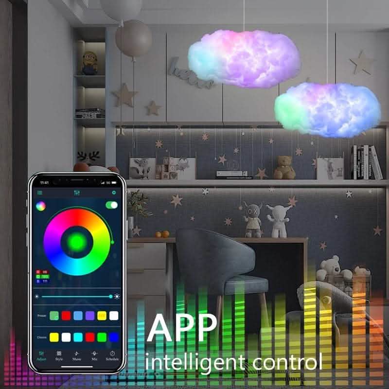 Smart USB Cloud Light - APP Control 3D RGBIC Lightning Bedroom - Vezir