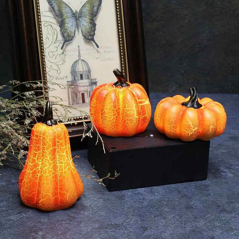 Halloween Pumpkin Lantern - LED Candle Lamp Resin Luminous - Vezir