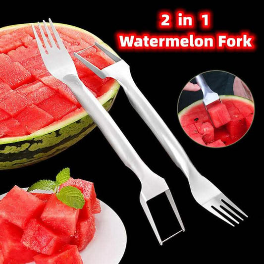 2-in-1 Watermelon Slicer - Stainless Steel Fork Cutter Tool - Vezir