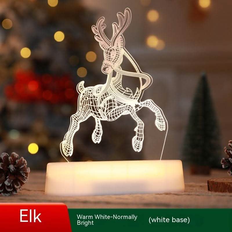 3D Christmas LED Night Light - Acrylic Holiday Decoration Lamp - Vezir