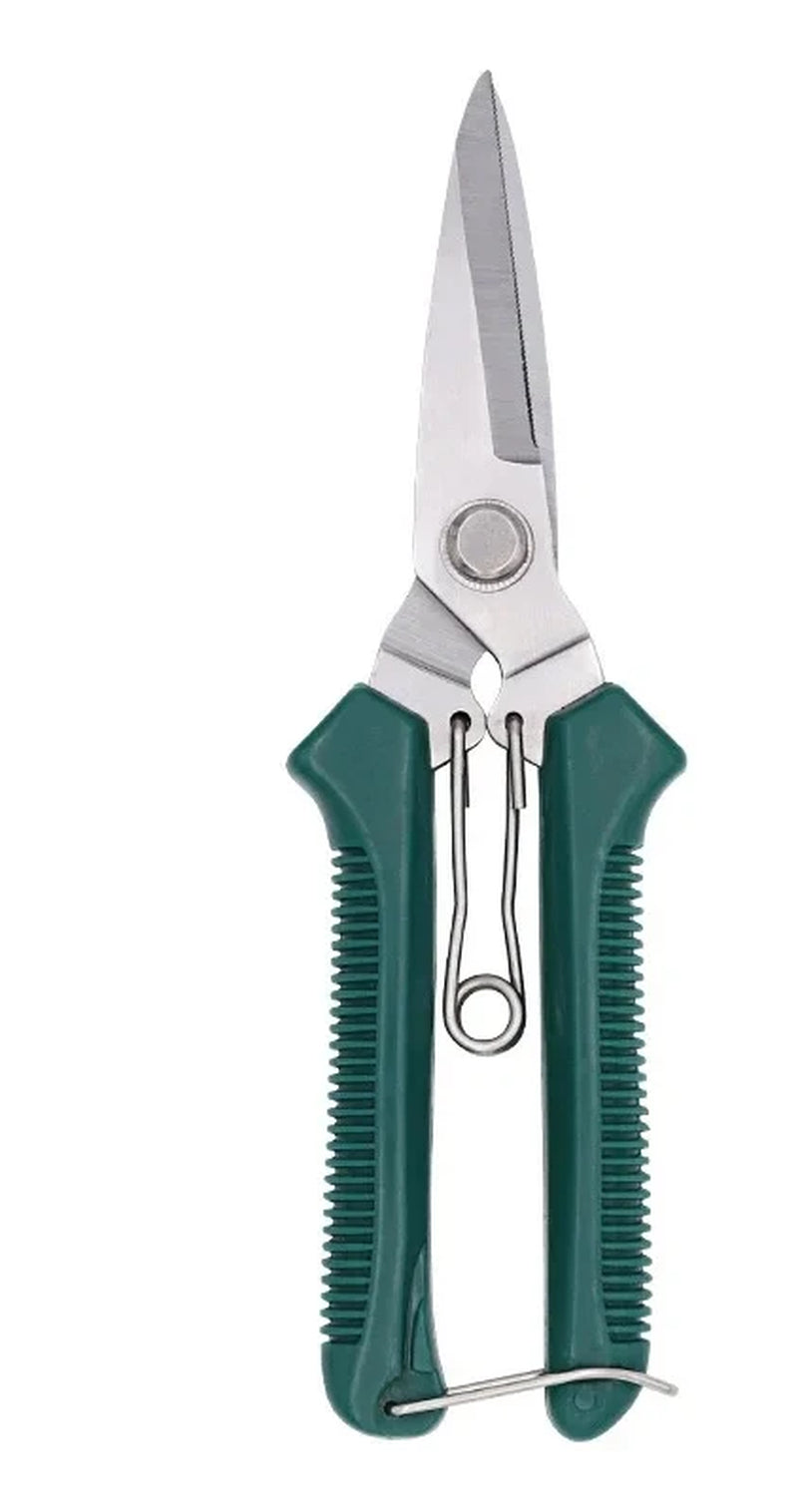 Heavy-Duty Metal Garden Scissors – Precision Straight Blade Pruning Shears Green