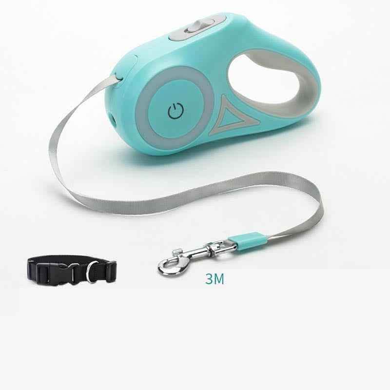 Luxury Retractable Dog Leash - LED Spotlight Walking System - Vezir