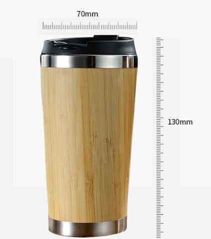 Elite Bamboo Coffee Cup - 420ml Thermal Insulating Travel Mug - Vezir