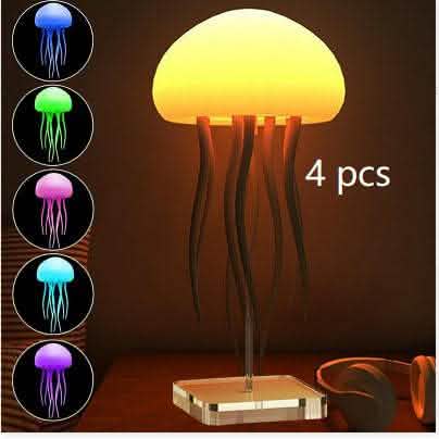 LED Jellyfish Mood Lamp - Portable Night Light Table Decor - Vezir