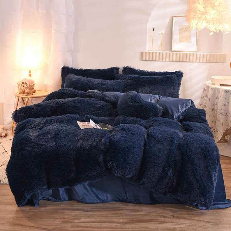 Luxury Fleece Duvet Cover Set - Winter Warm Bedding Queen King - Vezir