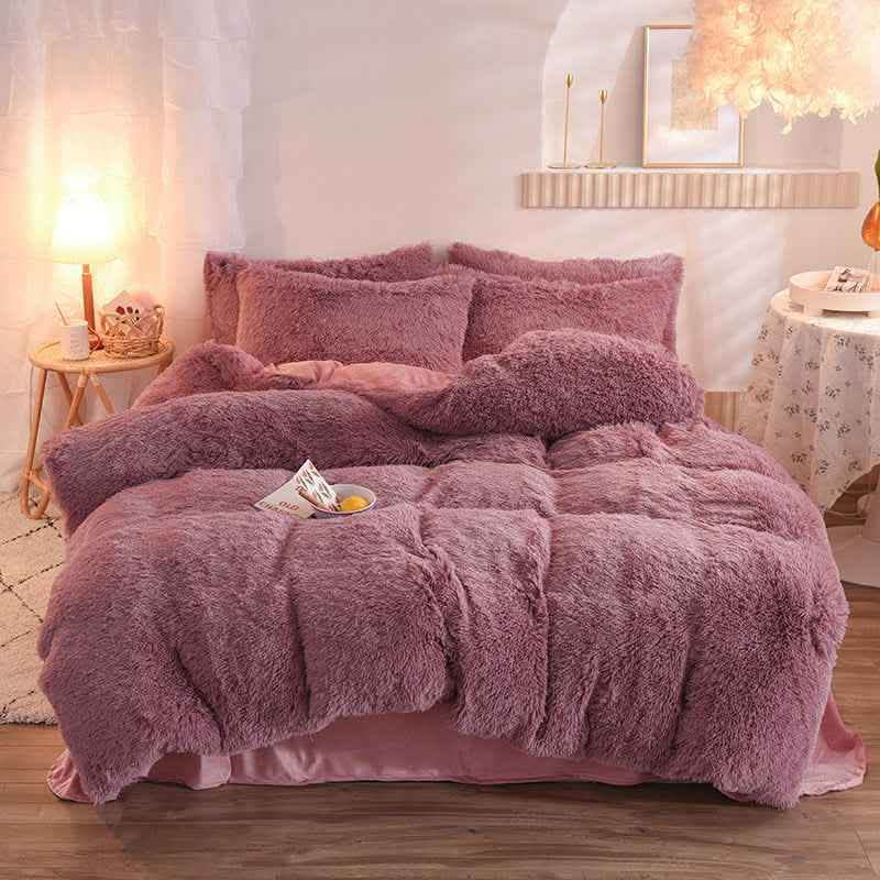 Luxury Fleece Duvet Cover Set - Winter Warm Bedding Queen King - Vezir