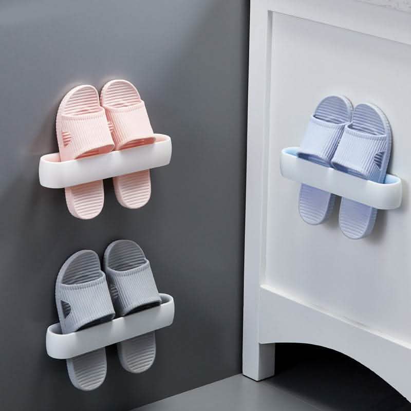 Bathroom Slippers - Non-Slip Wall Suction Storage Set - Vezir