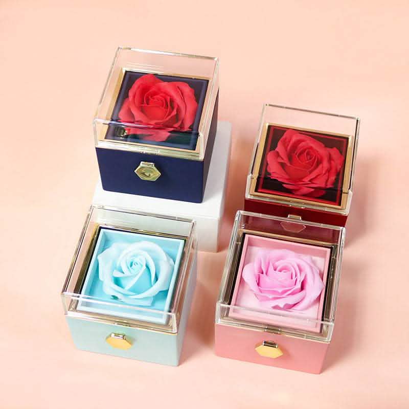 Rotating Rose Gift Box - Soap Flower Valentine's Day Present - Vezir