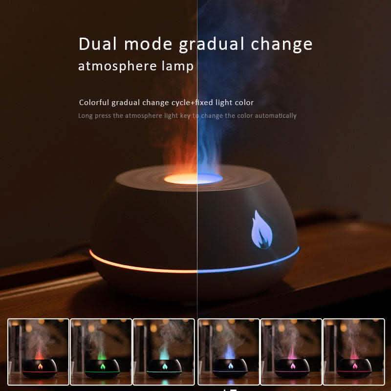 Flame Humidifier Diffuser - 7 Colors LED Aromatherapy 130ML - Vezir