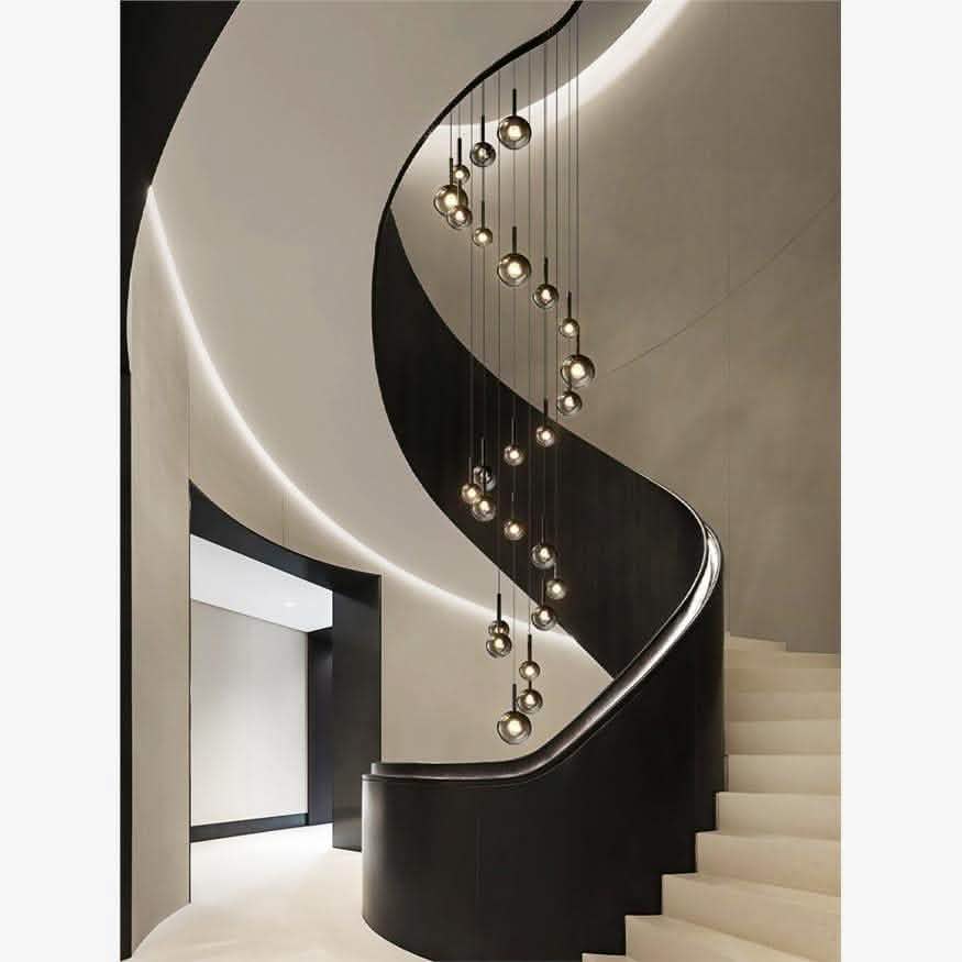 Luxury Glass Chandelier - Rotating Staircase Long Design - Vezir