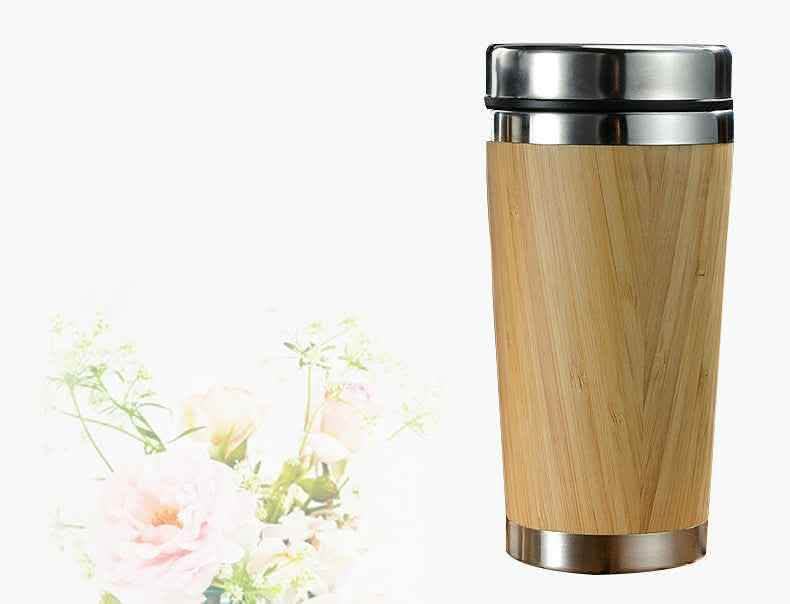 Elite Bamboo Coffee Cup - 420ml Thermal Insulating Travel Mug - Vezir