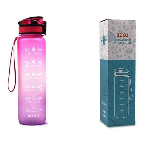 1L Tritan Water Bottle - Time Marker Motivational Sports Cup - Vezir