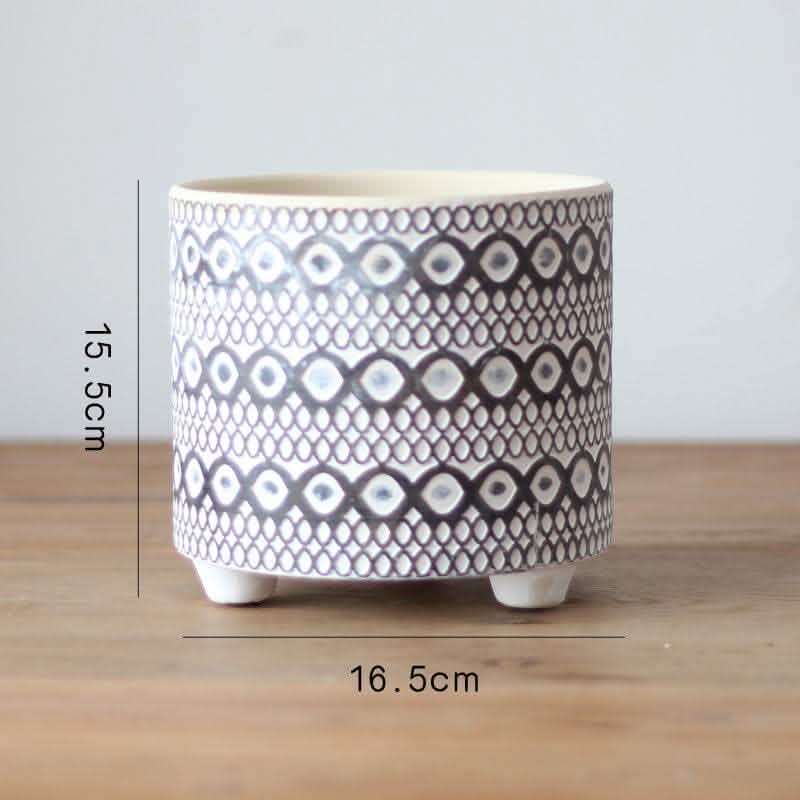 Nordic Ceramic Flower Pot - Garden Balcony Plant Container - Vezir