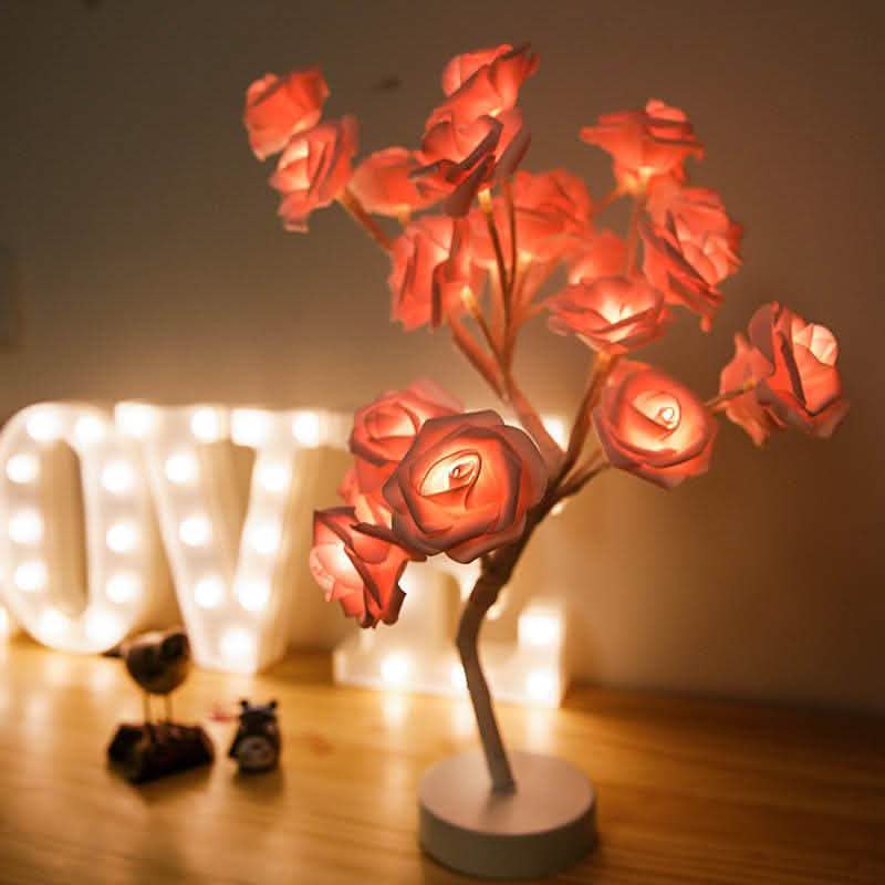 Rose Flower LED Lamp - USB Battery Bonsai Tree Night Light - Vezir