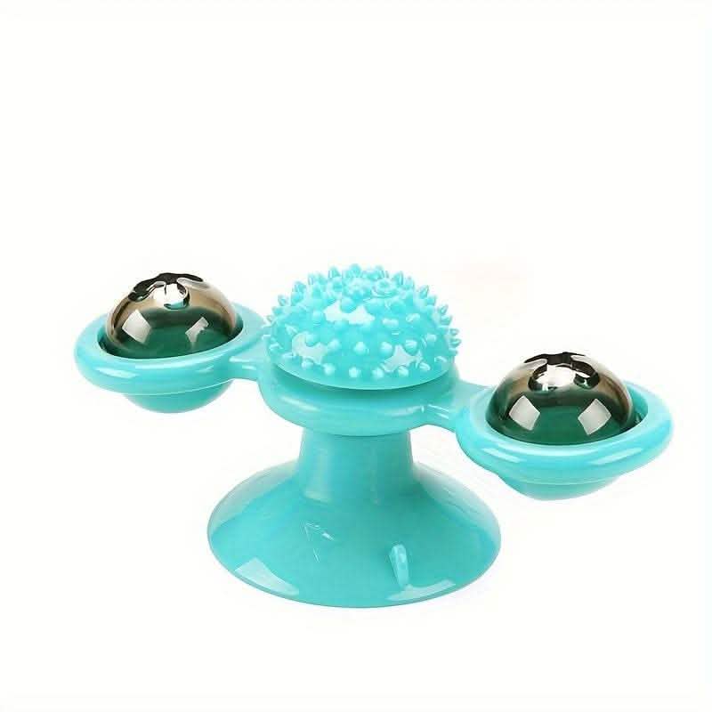 Interactive Windmill Cat Toy - Rotating Suction Cup Catnip Toy - Vezir