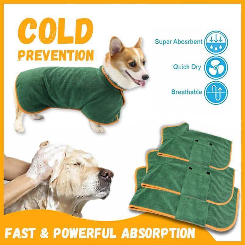 Absorbent Pet Bathrobe - Microfiber Waist-Wrapped Dog Towel - Vezir