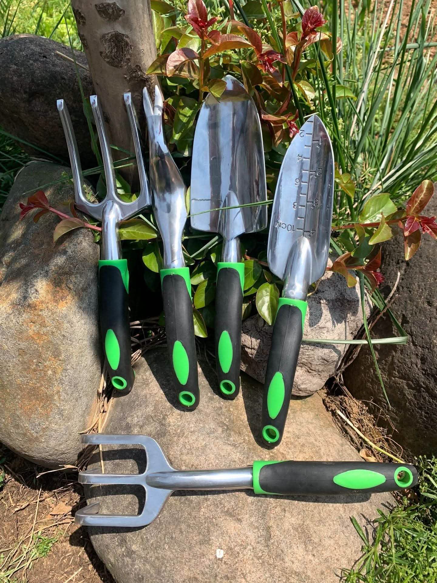 9-Piece Aluminum Alloy Garden Tool Set - Silicone Handle Shovel - Vezir