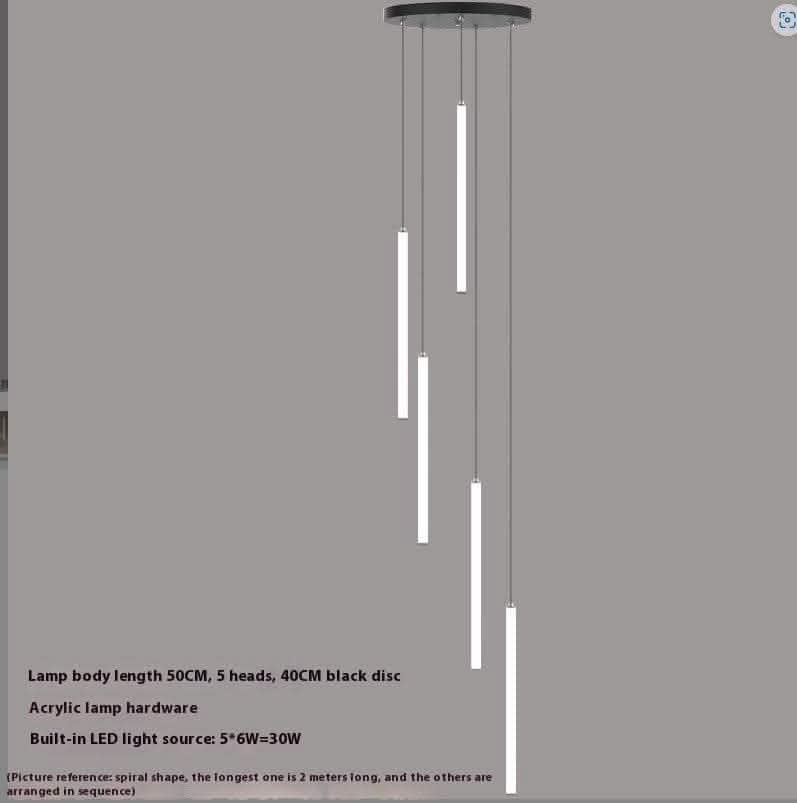 Spiral Staircase Chandelier - Modern Duplex High-Rise Lighting - Vezir