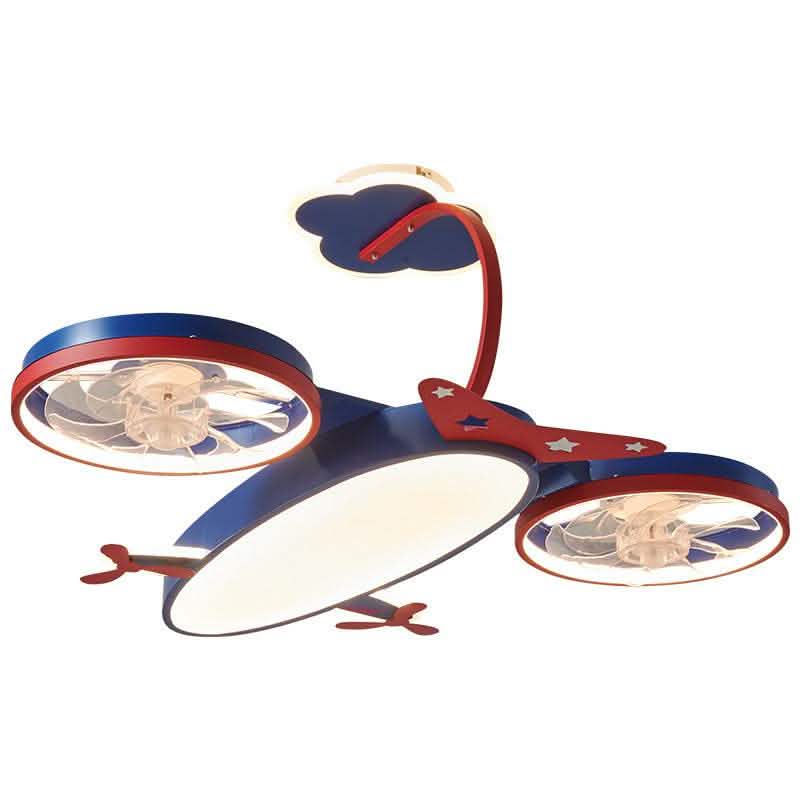 Airplane Ceiling Fan Light - Kids Room Adventure Lighting - Vezir