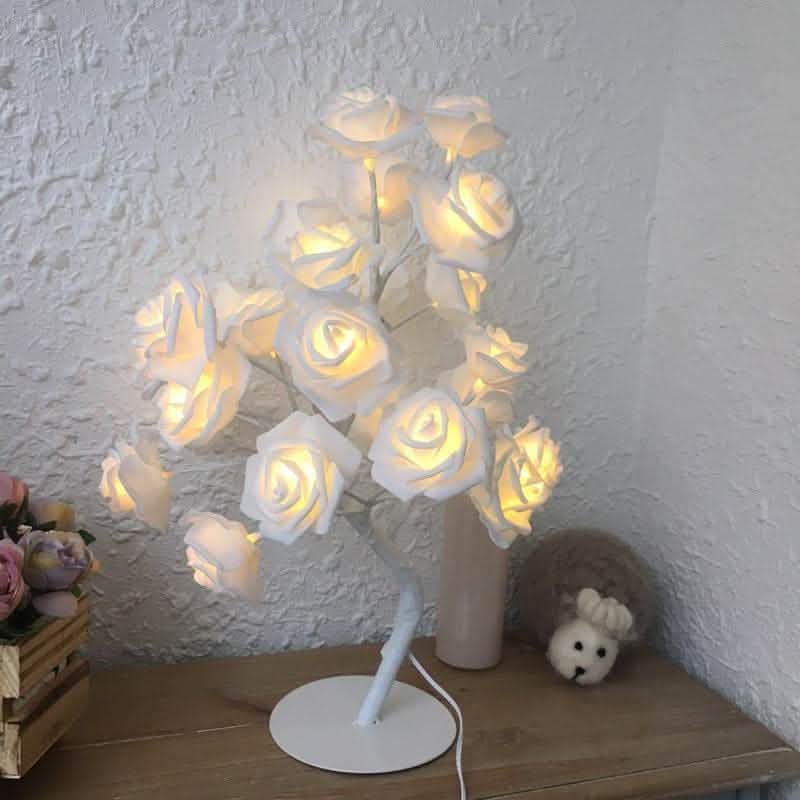 Rose Flower LED Lamp - USB Battery Bonsai Tree Night Light - Vezir