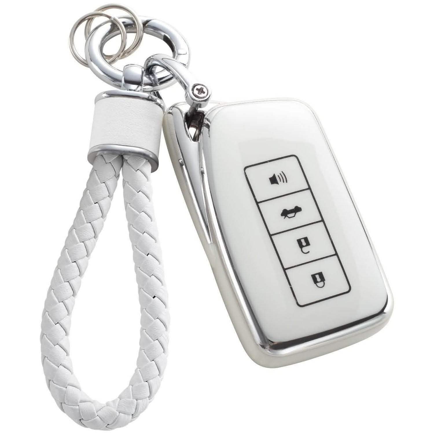 Silver Edge Car Key Cover - Matching Key Chain Pendant - Vezir