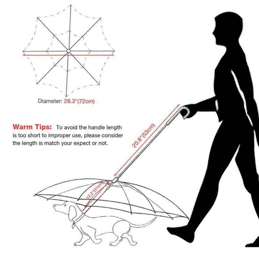 Elite Transparent Pet Umbrella - Integrated Leash System - Vezir
