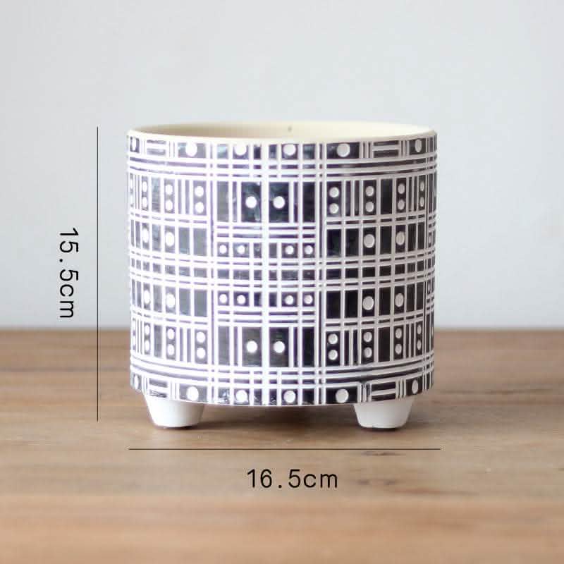 Nordic Ceramic Flower Pot - Garden Balcony Plant Container - Vezir