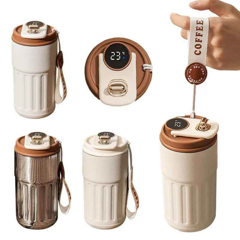 Smart Digital Thermal Bottle - 450ml Insulated Coffee Mug - Vezir