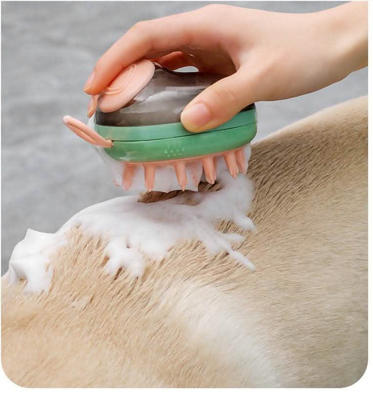 2-in-1 Pet Grooming Brush - Soap Dispensing Bath Massager - Vezir
